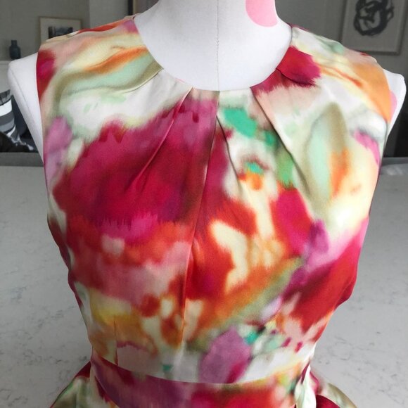 Kate Spade New York Floral Watercolor Sheath Midi Dress Viscose Pastel Sz 4 NWOT - Picture 5 of 14